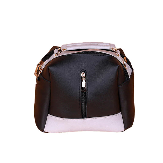 Black Luxe Leather 4-Zip Bucket Bag