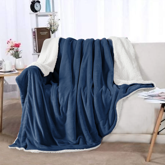 Haze Blue Plush Throw Blanket