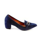 Velour-II Blue Women Court Shoes
