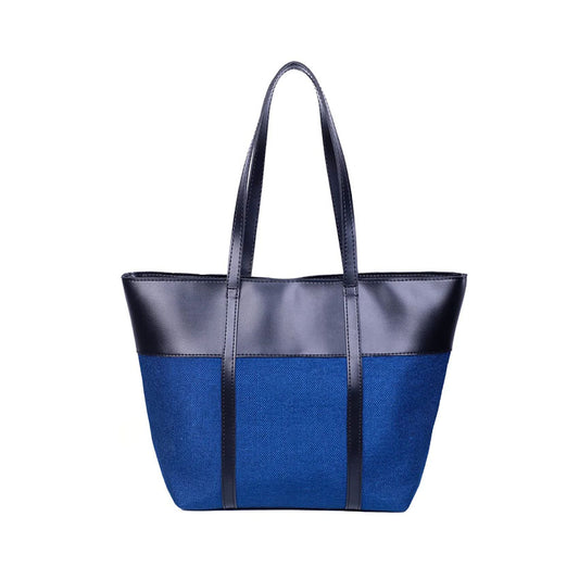 Burberry Blue And Black Tote Bag