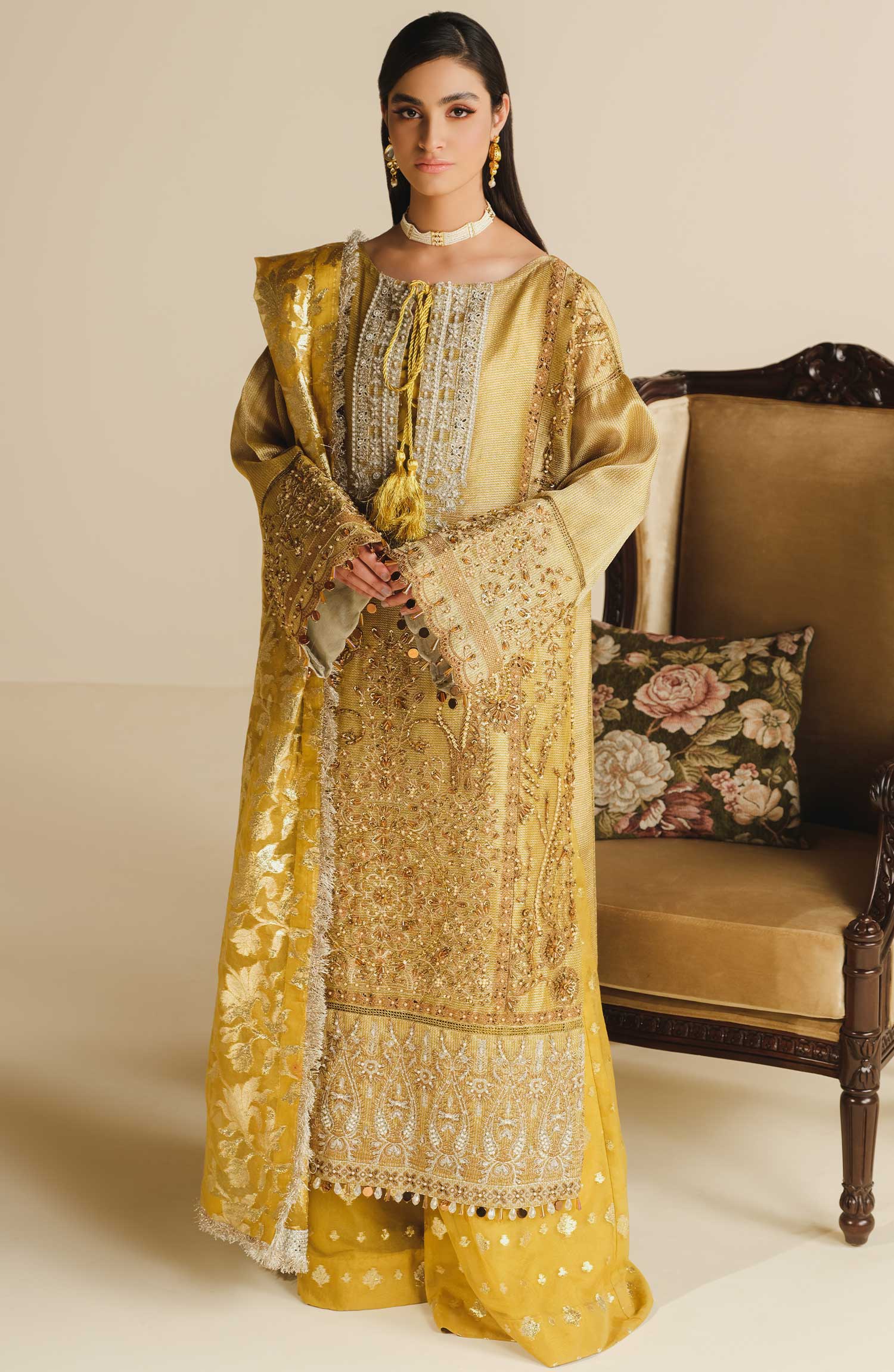 Formal Dress - Gold Mode (MFD-0090) Maryum N Maria