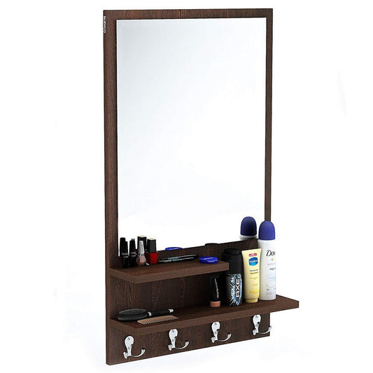 Adroit Mirror with Shelf & Hanging Hooks