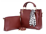 2 Pcs Set silk Bow-Knot PU Leather Top Handle Bag Designer Tote Bag Clutch Wallet Set for Ladies